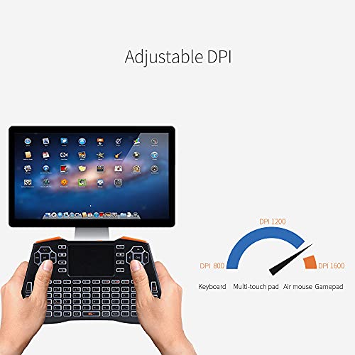 Image of Adium 2.4G Mini Wireless Keyboa Air Mouse Three-Color Backlight Keyboa with Touch Pad for Laptop Tablet English