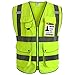 Produktbild JKSafety Neun Taschen Unisex Hohe Sichtbarkeit Warnweste Reflektierende Weste Reißverschluss EN ISO 20471 (5X-Large, Gelb)