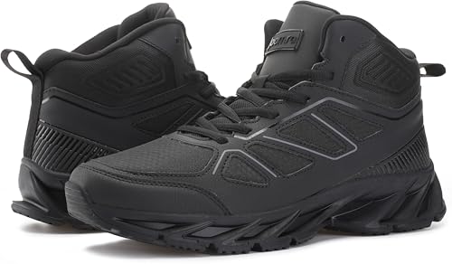 Image of Joomra Men's Stylish Sneakers High Top Athletic-Inspired Shoes | Premium Vegan Leather Upper, Durable Rubber Outsole, Perfect Ankle Support, Ideal for Outdoor & Casual Wear