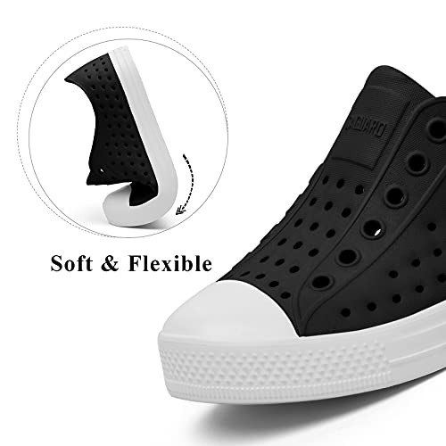 Saguaro Kids Boys Beach Garden Shoes Girls Outdoor Water Sandal Breathable Lightweight Toddler Garden Clog Smoke Black #TOP3
