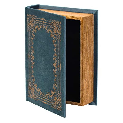 Decorative Vintage Book Shaped Trinket Storage Box - Blue