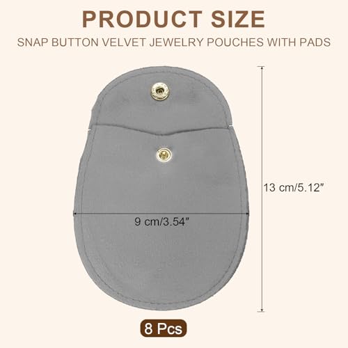 Bolsas de terciopelo para joyas contra arañazos organizador de collares y pulseras gris 3