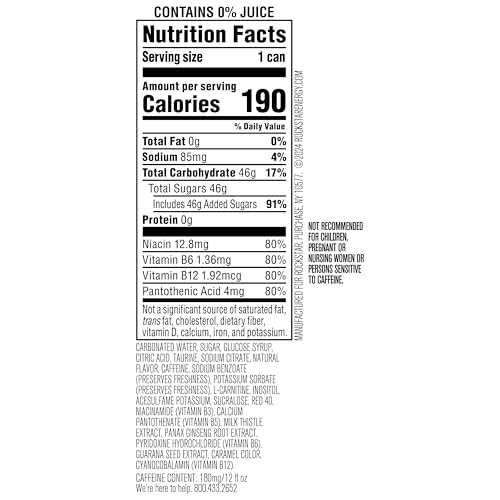 Rockstar Energy Drink, Fruit Punched, 12oz Sleek Cans (8 Pack)