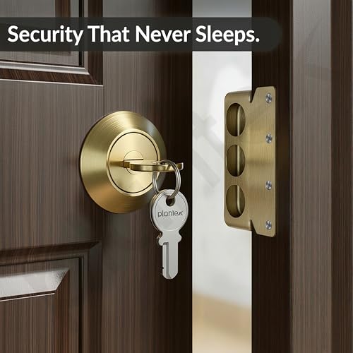 Image of Plantex Heavy Duty Rim Locks for Main Door /Door Lock for Main Door with 4 Keys /Suitable for Inside Opening Wooden Door - Pack of 1 (Brass Antique)