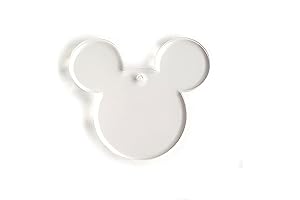 25 Acrylic Blank Keychains Mickey Mouse Clear 1/8" Thick (Optional Key Ring)