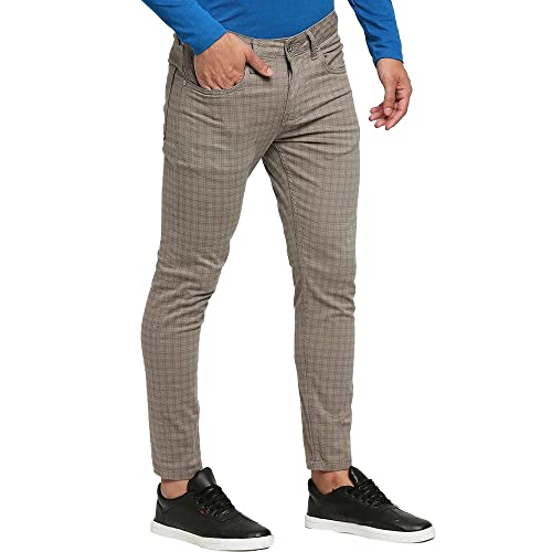 Image of Being Human Solid Cotton Skinny Fit Mens Trousers