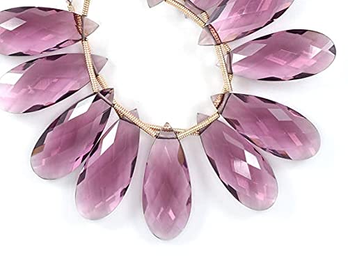 Rhodolite Garnet Quartz briolette poire 10x25mm pour création de bijoux artisanaux