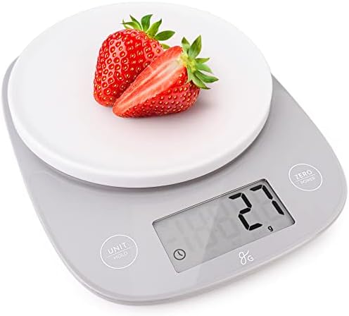 Greater Goods Premium Baking Scale - Ultra Accurate, Digital Kitchen Scale | Prep Baked Goods, Weigh Food and Coffee, or Use for Meal Prep | Four Units of Measurement | Designed in St. Louis (Grey)