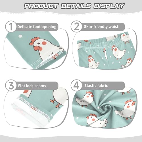 Chicken on Dot Girls Leggings Athletic Pants Tights Stretch Bottom3