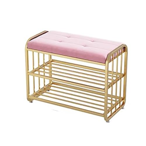 Banco de almacenamiento de zapatos de estilo industrial con cojín para sala de estar, dormitorio, armario, 30/60/80/100 cm, soporta hasta 100 kg, banco de almacenamiento de entrada y pasillo