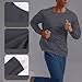Mens Crew Neck Running Undershirts Shirts Fashion Long Sleeve T Shirt Solid Tee Comfy Breathable Outfits Streetwear Gray