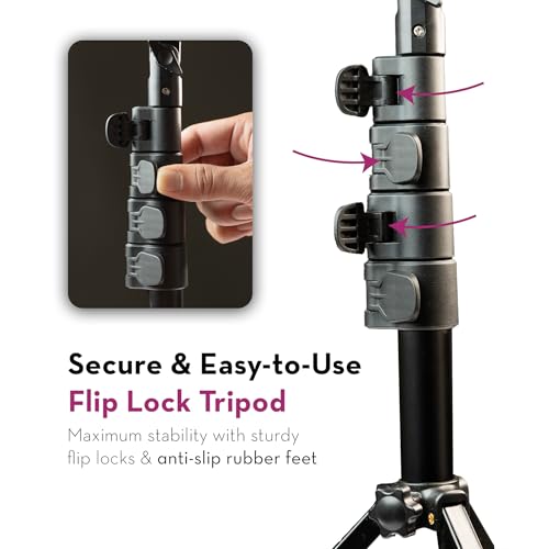 Image of nine16 Axis Tripod Stand with Mobile Holder - Adjustable Tripod for Ring Lights, Cameras & Video Recording