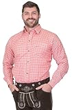 Dirndl Trachten Haus German Red Plaid Lederhosen Longsleeve/Shortsleeve Button Down Shirt (US, Alpha, Large...