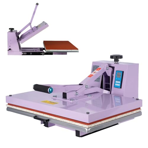 16x24 Heat Press Machine for T Shirts, 1.8-2kw, 72.77lbs High Pressure, Slide Out Sublimation Heat Transfer Press Suitable for Small Business or Family. (Purple, 16x24 Manual)