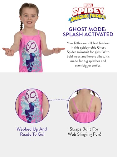 Marvel Girls Bathing Suit, Spidey and His Amazing Friends Girls Swimsuit, Superhero Kids Bathing Suit4