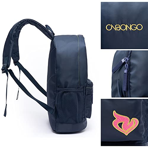 Mochila Onbongo Feminina Bolsa Escolar Resistente (Azul)