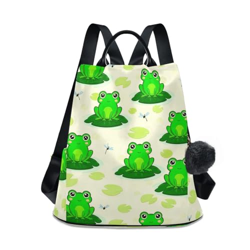 Sac à dos femme fermeture éclair dans le dos motif grenouilles