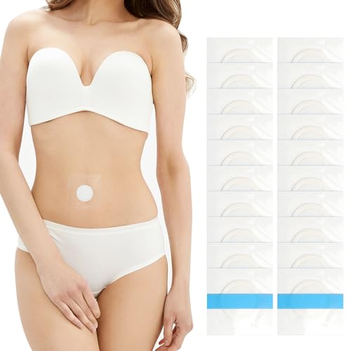 20 Pack Disposable Organic Castor Oil Pack Wrap for Belly Button - Clean and Safe Alternative to Traditional Wrap - Highly Absorbent Belly Button Castor Oil Wraps, Seepage Resistant (Oil Not Included)