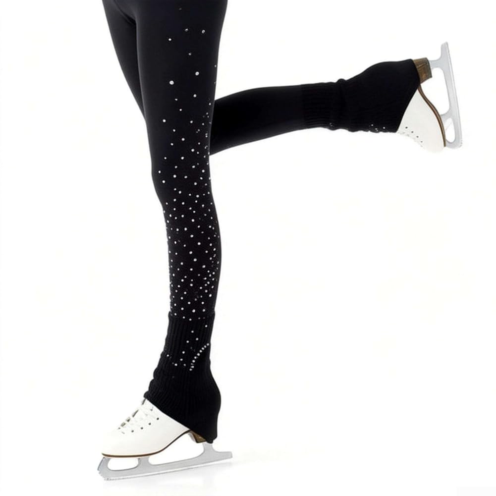 Leggings da donna per pattinaggio artistico, collant per pratica di pattinaggio su ghiaccio, pantaloni da pattinaggio di grado professionale, pantaloni da danza ad alta elasticità