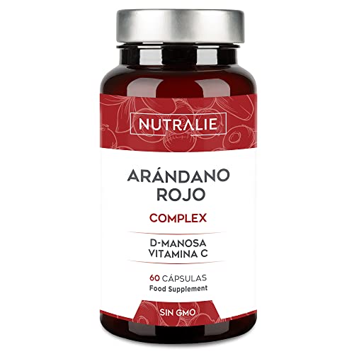 Arándano Rojo Americano para Cistitis y Tracto Urinario |PREMIO 2021| Alta Dosis Arándano Rojo con Vitamina C, D-Manosa e Hibisco - Tonifica el músculo pélvico | 60 Cápsulas Nutralie Cover