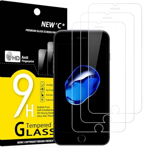 NEW\'C 3 Stück für iPhone 7 Plus, iPhone 8 Plus für Panzerglas, Frei von Kratzern, 9H Härte, HD Displayschutzfolie, 0.33mm Ultra-klar, Ultrabeständig