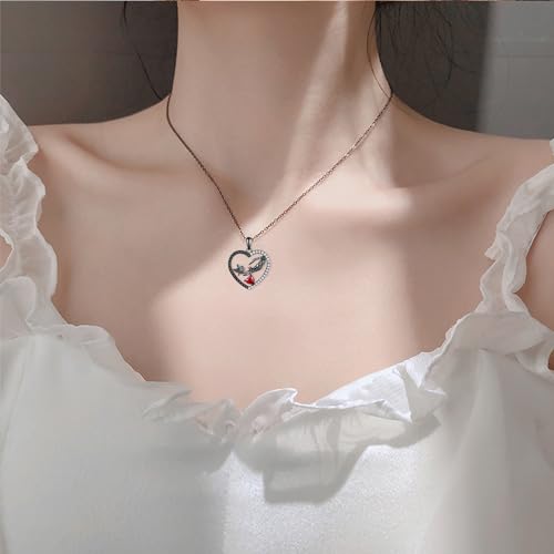 Gothic Bat/Skeleton/Cross/Butterfly/Snake Necklace for Women 925 Sterling Silver Halloween Pendant Necklaces Goth Accessories Vampire Jewelry Gifts Ideas for Girls2