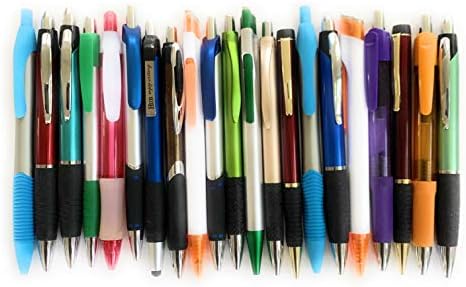 30 Misprint Ink Pens, - Mix of Plastic, Metal, Retractable, Cap & Soft Tip Touch Screen Stylus