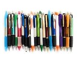 25 Misprint Ink Pens, Mix of Plastic, Metal & Soft Tip Touch Screen Stylus