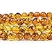 Justinstones Natural Amber Honey Energy Beads Bracelet 6mm Round Beads Crystal Healing Baltic Amber Stretchable Bracelet for Adults (Women/Men)
