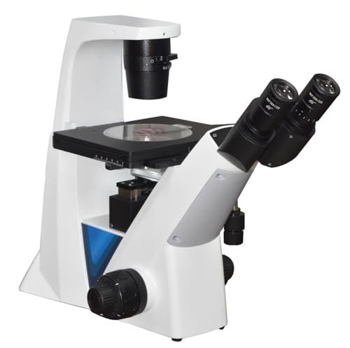 Image of Radical Inverted Biology Phase Contrast Live Cell Microscope Infinity Optical System for Petridish, Culture Counting Chamber w Camera Port, Long Working Distance Objectives & Condenser LED Light