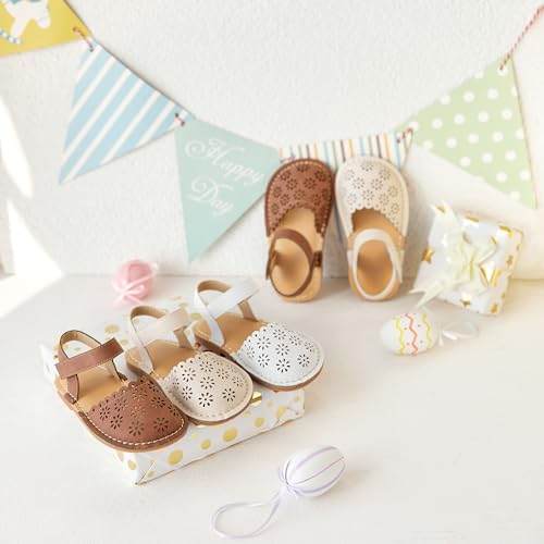 Image of Felix & Flora Toddler Girls Sandals Soft Rubber Princess Flat Shoes Flower Girl Shoes
