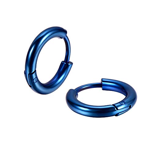 Image of 316L Surgical Stainless Steel Huggie Hoop Earrings 6mm 8mm 10mm 11mm 12mm 14mm Hypoallergenic Earrings Ring Cartilage Helix Lobes Hinge Sleep Earrings for Men Women
