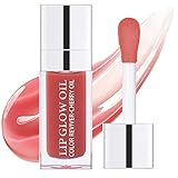 ZARICS Plumping Lip Oil, Hydrating Lip Gloss Tinted Lip Balm Lip Care Transparent Toot Lip Oil, Long