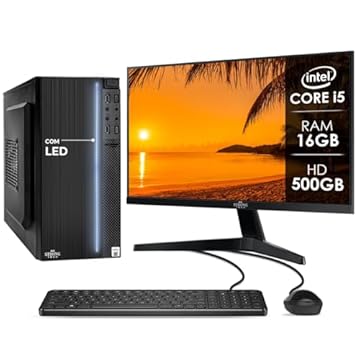 Computador Completo Intel Core i5 16GB HD 500GB Monitor 17" 4 Núcleos Super Turbo Pc Hdmi Teclado e Mouse Strong Tech