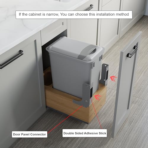 Image of Dowell Single 35Qt Undermount Trash Pull-Out Waste Container with Full Extension Soft-Close Slides, Bottom Mounted, Face Frame /Frameless Min. Cabinet Opening: 12-1 /2 Inch Wide-4008 0115 35