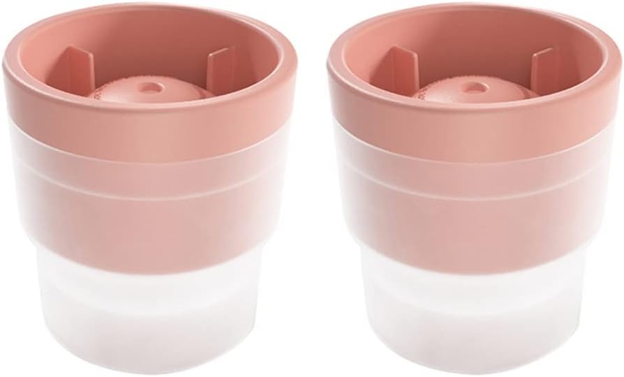 Ice Hockey Maker Round Whiskey Quick-frozen Ice Box Large Ball Ice Tray Silicone Ice Cube (Color : Pink)