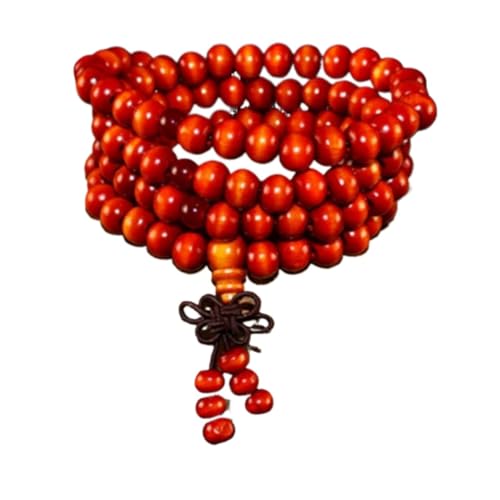 Bracelet Mala 108 perles de prière bouddhistes en santal rouge