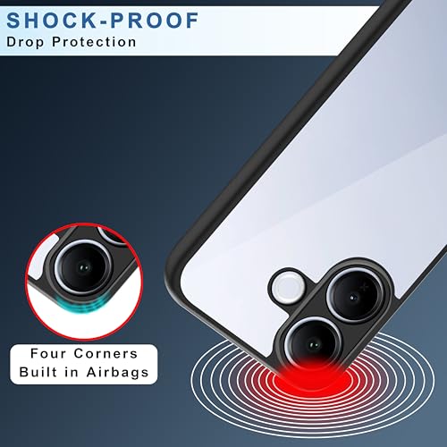 Image of CEDO Backcover for Vivo V60 Lite (5G) | Camera Protection Bump Shockproof Edge | Ultra Hybrid Transparent Acrylic Clear TPU+PC Hard Backcase Cover (Black)