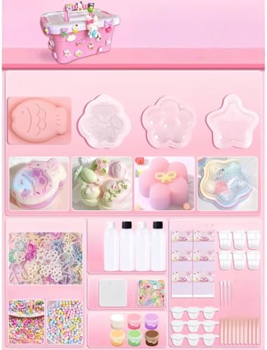 TIAN YU �X�N�C�[�Y DIY �L�b�g�y����Z�b�g�t���z�b�V���R�[���������ӂ�ӂ�p�E�_�[�ŊȒP�I���W�i���쐬�b�q����l�̃X�g���X�����E�m��E���G�V�тɍœK�ȃA�[�g�N���t�g�ޗ��p�b�N(�s���N�y100ml�p����]�y4��ނ̋��^�z) [���s�A���i]