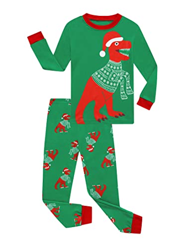 Benaive Boys Christmas Pajamas Kids Xmas Holiday Pjs 100% Cotton, 2-Piece Boys Sleepwear Long Sleeves Set Size 2T - image 1