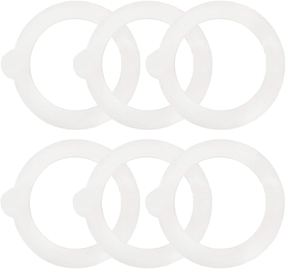 6PCS White Rubber Seals Rings Glass Jars Airtight Silicone