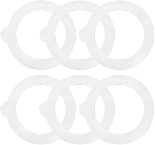 6 piezas de sellos de goma blanca, tarros de vidrio, juntas herméticas de silicona de repuesto, anillos de sellado para frascos de almacenamiento