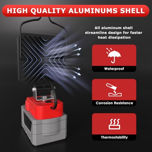 Image of 112W 11200LM LED Work Light for Milwaukee m18 18v Battery - Cordless Work Light w /USB & Type C Charging Port 180 Adjustable Angle Portable Flood Light Flashlight,Fathers Day Tool Gifts for Men Dad