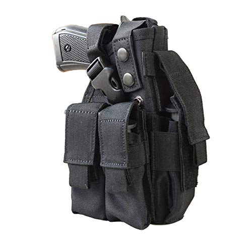 Pistol Holster with 3 Magazine Bag. Suitable 9mm 1911 Glock .Super Strong.Universal Adjustable Hand Gun Case.Left and Right Hands are Interchangeable, Including Magazine Bag.Holsters for Pistols.