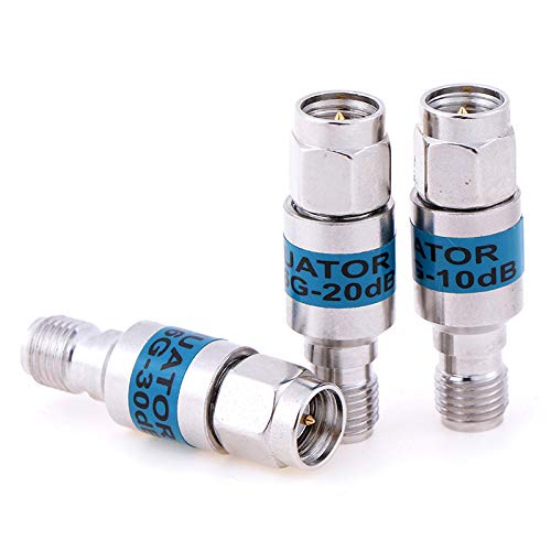 Attenuatore fisso coassiale SMA-JK maschio a femmina RF 2W 6 GHz 50 Ohms Connettori blocco coassiale DC Blocker (20DB)