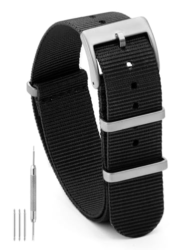 Image of TACTICAL FROG Nylon Watch Band 18mm 19 mm 20mm 22 mm 24 mm, Waterproof Military Watch Straps Replacement for Men Women, With Stainless Steel Buckle