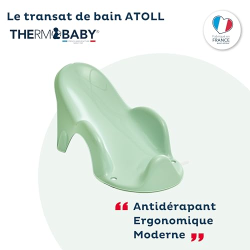 Miniatura 2 de THERMOBABY - Hamaca de baño Atoll desde el nacimiento - Verde Celadón | Hamaca de baño ergonómica para bebés desde el nacimiento hasta los 8 meses. Cómodo y fabricado en Francia.