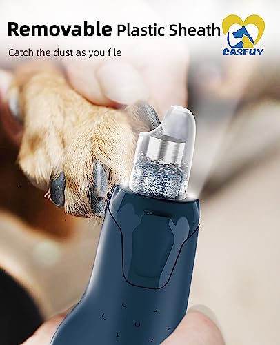 Casfuy Lime à Ongle Chien - Silencieux (45 DB) 6 Vitesses avec 2 lumières LED pour Chiens/Chats de Grande, Moyenne et Petite Taille, Professionnel 3 Ports avec Capuchon Anti-poussière - Image 7