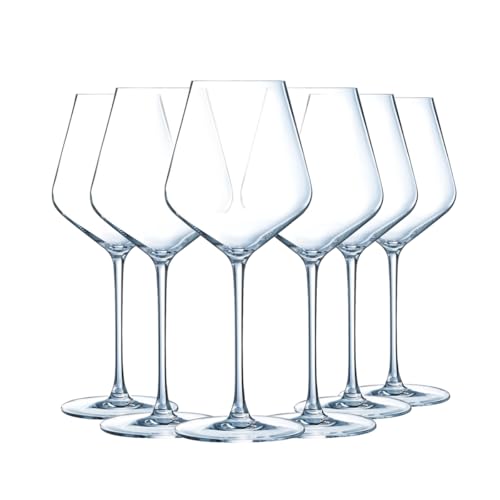 Chef&Sommelier - Collection Distinction - 6 Verres à pied 28 cl - Fabriqués en France - Emballage renforcé