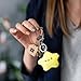 ZORZA 2Pcs Cute Star Keychain Kawaii Star Pendant Keyring with Squeaky Sound Charming for Backpacks Handbags Purses Fashionable Women's Keyrings Car Key Chain Accessory